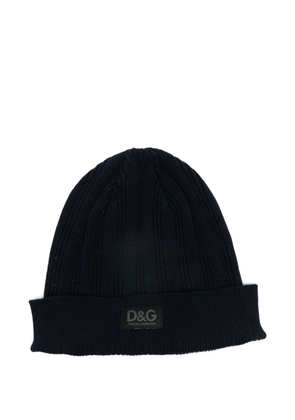 Dolce & Gabbana Pre-Owned 2000s logo-patch beanie - Blue