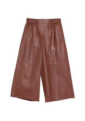 Yves Salomon drawstring leather trousers - Brown
