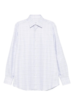 Brioni checked long-sleeved shirt - White