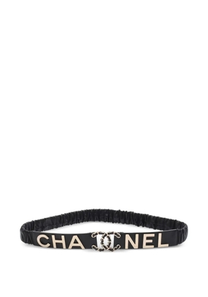 CHANEL Pre-Owned 1986-1988 logo-detail leather belt - Black