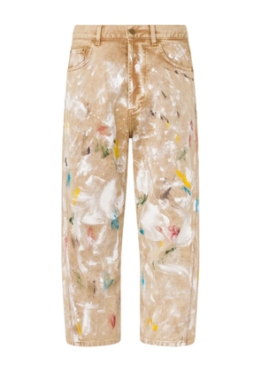 Moschino paint-splatter cotton jeans - Neutrals