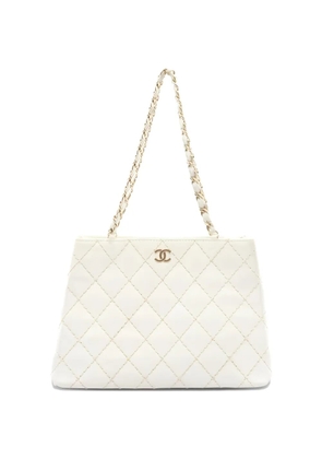 CHANEL Pre-Owned 2000s medium Wild Stitch CC-logo chain-strap shoulder bag - Neutrals