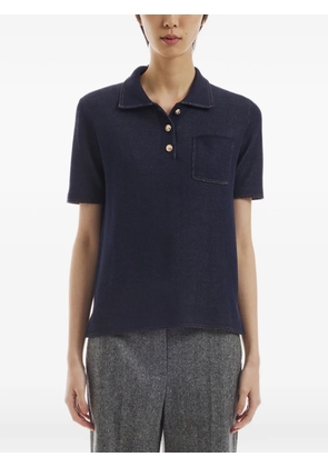 Crush Collection chest-pocket polo top - Blue
