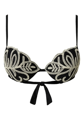 TWINSET embroidered bikini top - Black