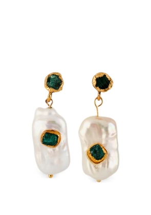 FENOMENA emerald drop earrings - Gold