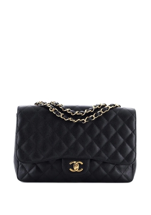 CHANEL Pre-Owned Classic Single Flap Bag Quilted Caviar Jumbo shoulder bag - Black