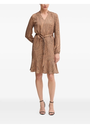 Marc Aurel tie-waist patterned mini dress - Neutrals