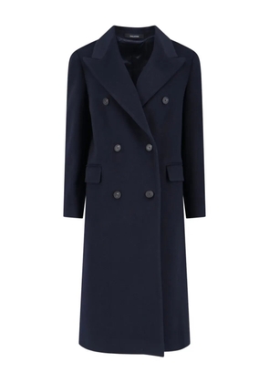 Tagliatore double-breasted belted coat - Blue