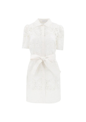 Christy Lynn Valencia laced belted dress - White