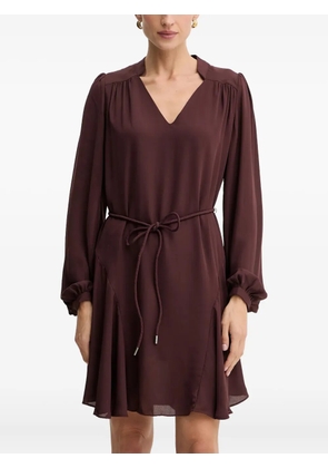 GUESS USA V-neck flounced mini dress - Brown