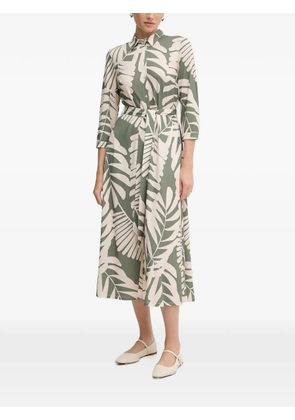OUI floral-print belted midi dress - Green