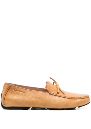 Santoni grained-leather loafers - Neutrals