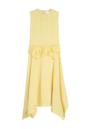 Jil Sander ruffle-detail asymmetrical dress - Yellow