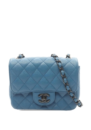 CHANEL Pre-Owned 2017-2018 Mini Square Classic Lambskin Single Flap shoulder bag - Blue