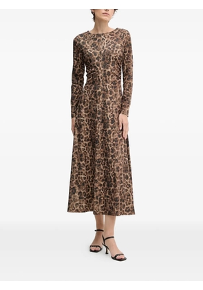 OUI animal-print midi dress - Brown