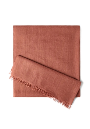 Brunello Cucinelli fringed scarf - Orange