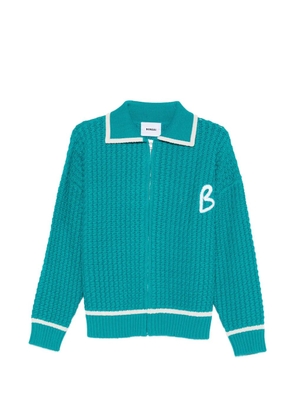 Bonsai embroidery zip-up cardigan - Green