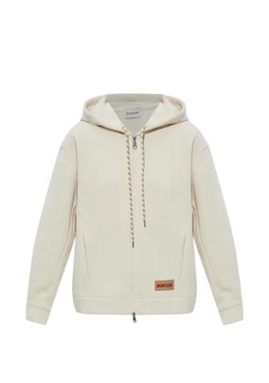 Moncler logo-patch hoodie - Neutrals