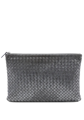 Bottega Veneta Pre-Owned 2012-2025 Metallic Leather Intrecciato clutch bag - Grey