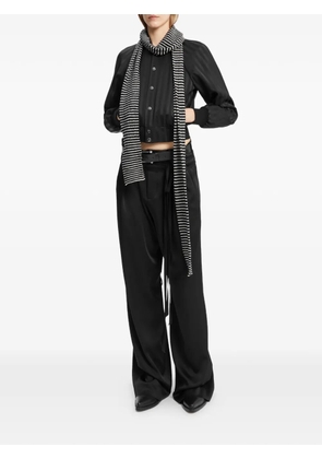 Ann Demeulemeester Ale striped knit scarf - Black