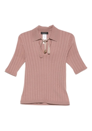 Fabiana Filippi ribbed tie-neck top - Pink