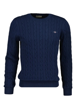 Gant cable-knit crew-neck sweater - Blue