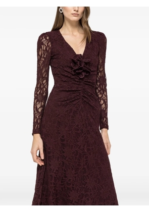 NISSA floral applique lace dress - Red