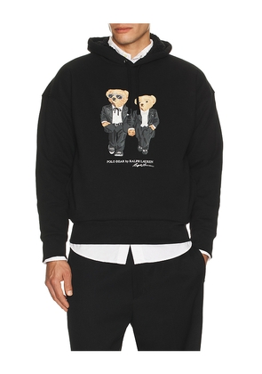 Polo Ralph Lauren Cloud Fleece Novelty Holiday Bear Hoodie in Black. Size L. Also in S, XL/1X, XXL/2X.