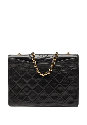 CHANEL Pre-Owned 1989-1991 CC Quilted Lambskin Full Flap crossbody bag - Black