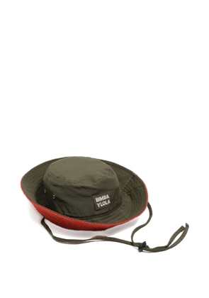 Bimba y Lola logo-patch corduroy-trimmed hat - Green