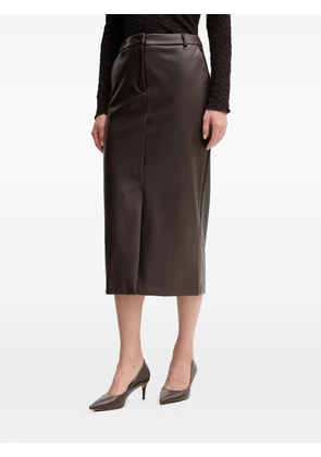 Sandro Ferrone slit midi pencil skirt - Brown