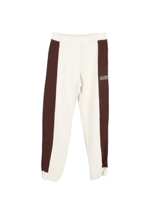 GANNI striped embroidery-logo track pants - Neutrals