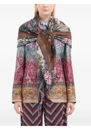 Pierre-Louis Mascia floral-pattern square scarf - Black