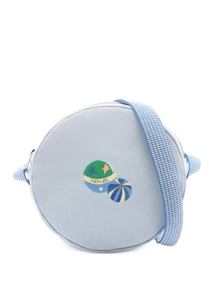 Hermès Pre-Owned 1990s embroidered canvas shoulder bag - Blue