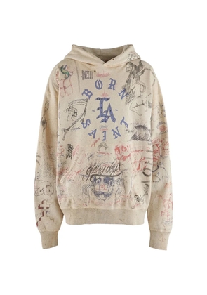 SAINT MXXXXXX graphic-print hoodie - Grey