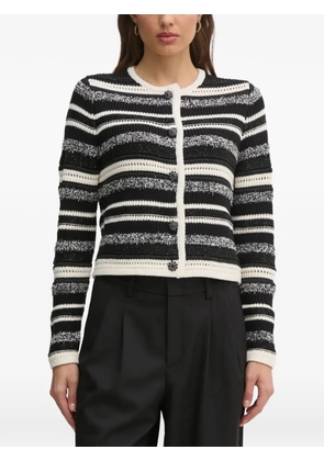 OUI striped cardigan - Black