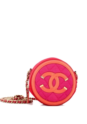 CHANEL Pre-Owned Filigree Round Clutch with Chain Quilted Jersey with Lambskin Mini crossbody bag - Multicolour