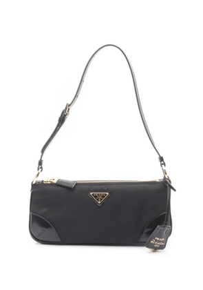Prada Pre-Owned 2002 Re-Edition leather-trim shoulder bag - Black