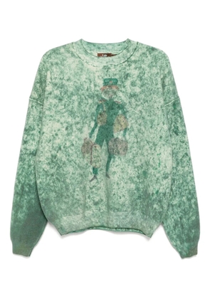 Stain Shade graphic-print jumper - Green