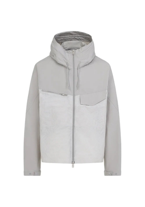 Y-3 panelled hooded jacket - Brown