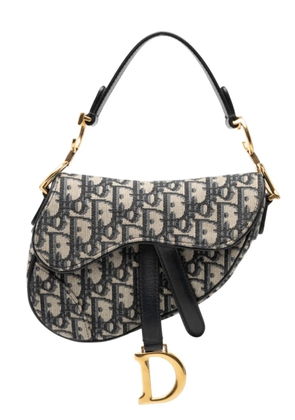 Christian Dior Pre-Owned 2018 Mini Oblique Canvas Saddle Bag satchel - Blue