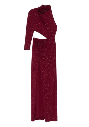 NISSA rhinestone-embellished maxi dress - Red