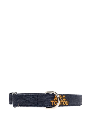 A.P.C. buckle-fastening cotton dog collar - Blue