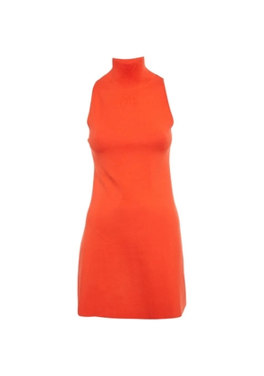 Courrèges Pre-Owned ribbed-knit turtleneck dress - Orange