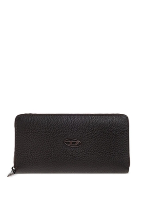 Diesel logo zip wallet - Brown