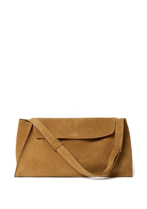 Studio Nicholson Shiboru trapezoid magnetic suede bag - Brown