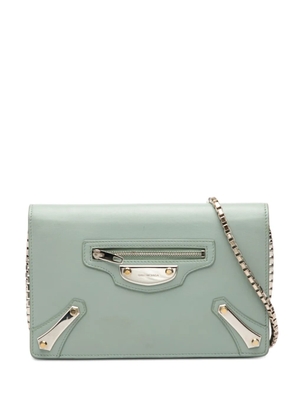 Balenciaga Pre-Owned 2016 Leather Metal Plate City Wallet on Chain crossbody bag - Green