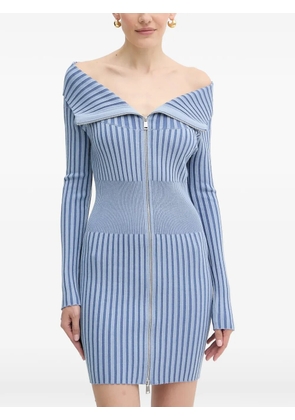 GUESS USA zip ribbed mini dress - Blue