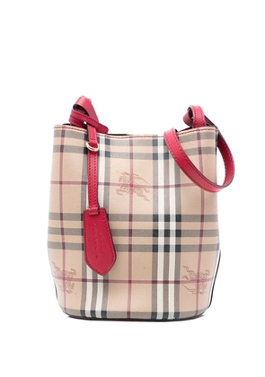 Burberry Pre-Owned 2000-2017 Haymarket Check Coated Canvas Lorne bucket bag - Brown
