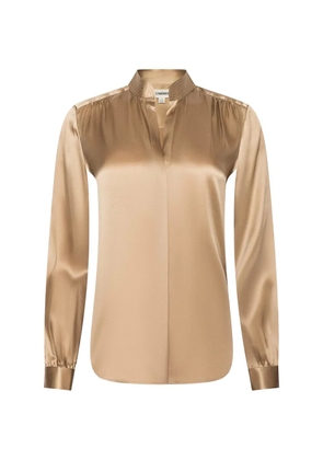 L'Agence Bianca band-collar blouse - Neutrals